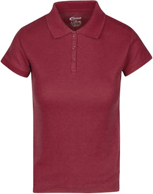 Juniors' Polo Uniform Shirts - Burgundy, Size Medium