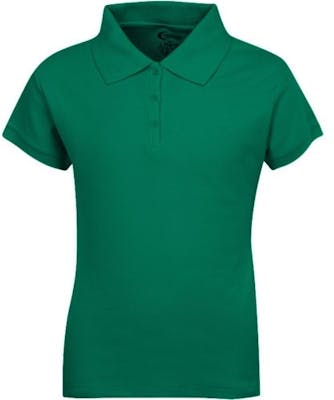 Juniors' Polo Uniform Shirts - Kelly Green, Size XL