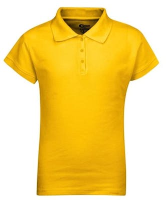 Juniors' Polo Uniform Shirts - Gold, Size 2XL