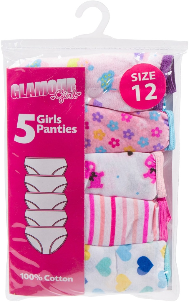 Girls' Underwear - All Over Print, Sizes 4-16, 5 Pack