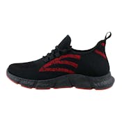 Men's Knit Sneakers, Black/Red, Sizes 7-12