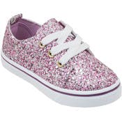 Girls' Canvas Sneakers - Pink Glitter, Size 5-10