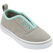 Girls' Sneakers - Gray with Mint Trim, Sizes 5-10