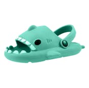 Kids' Shark Slides - Green, Size 11-3, Age 4-8 Years