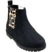 Kids' Chelsea Boots - 11-4, Black/Leopard, Pull On