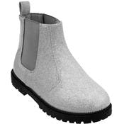 Girls' Chelsea Boots - 11-4, Silver Sparkle