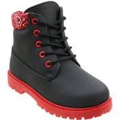Toddlers' Boots - 5-10, Black/Red Bandana, Lace Up
