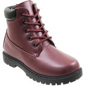 Kids' Boots - 11-3, Burgundy, Lace Up