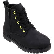 Kids' Combat Boots - 11-4, Black, Side Zip