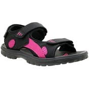 Women's Active Sandals - Black with Hot Pink, Sizes 6-11