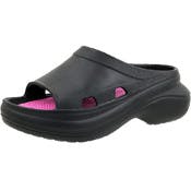 Women's Slip-On Mules - Black with Fuchsia, Small-Large