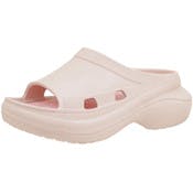 Women's Slip-On Mules - Nude with Pink, Small-Large