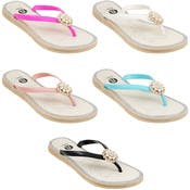 Women's Sandals - Floral Embellishment, Size 6-10