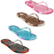 Women's Glitter Flip Flops - Assorted, Size 5-9