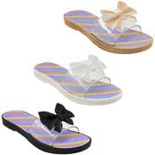 Women's Rainbow Glitter Butterfly Slides - 3 Colors, Sizes 6-10