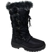Women's Winter Boots - Black, Faux Fur