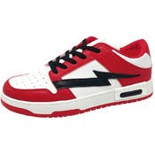Men's Low Court Sneakers - Red/Black, Sizes 7-12