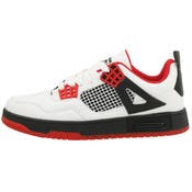 Men's Lowcut Court Sneakers - White/Black/Red, Sizes 7-12