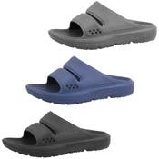 Men's Double Strap Sandal Slides - Sizes 7-12, 3 Colors