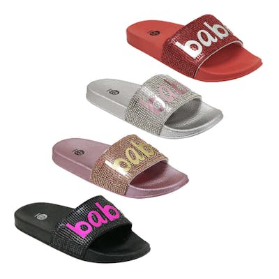 Girls' "Babe" Slides - Size 5-10, Rhinestones