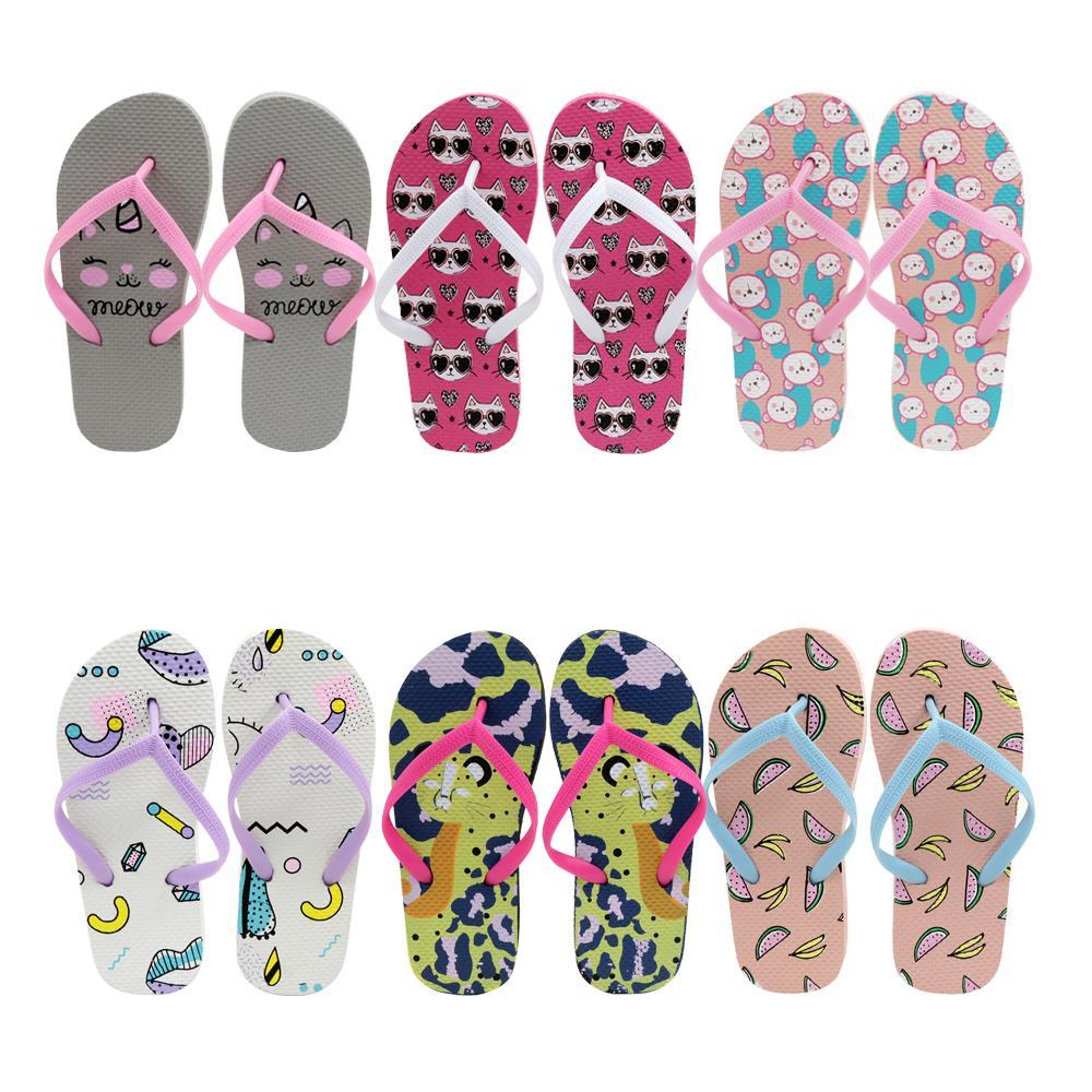Wholesale Girl's Printed Flip-Flops, Kitty Cats | DollarDays