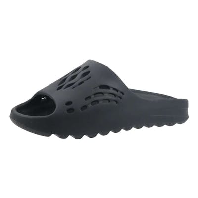 Men's Perforated Slides - Black, 9-12