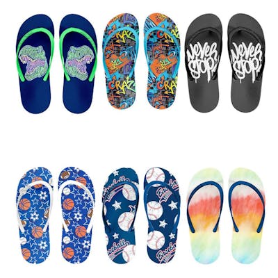 Kids' Printed Flip Flops - Size 11-3