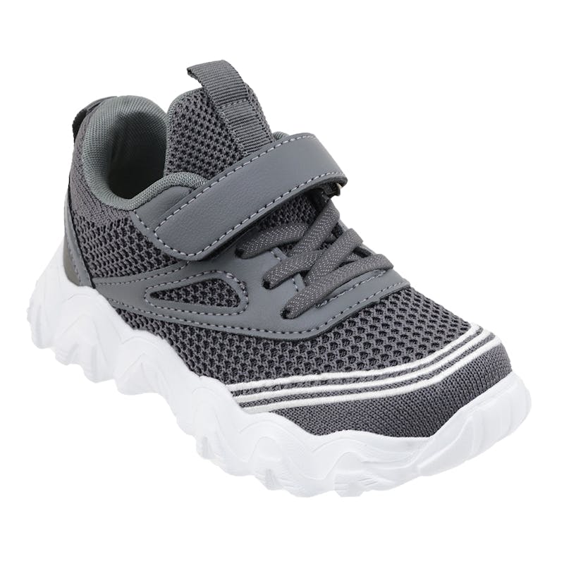 Boys' Sneakers with White Sole - Grey  7-12