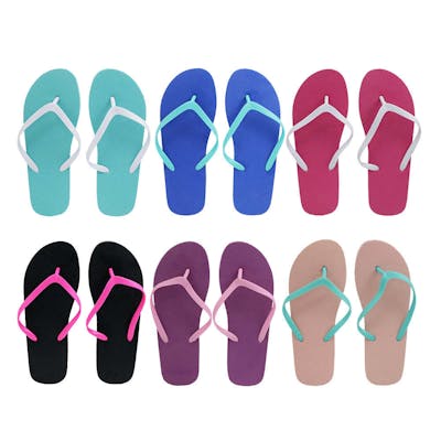Women's Two-Tone Flip Flops - Size 6-10, Assorted