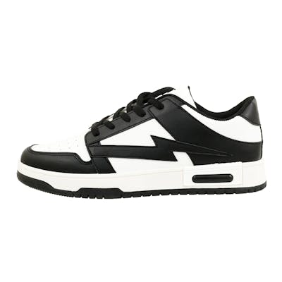 Men's Low Court Sneakers - Black/White, Sizes 7-12