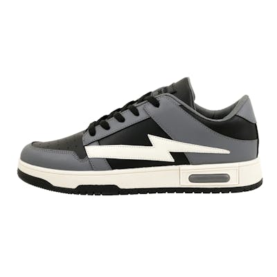 Men's Low Court Sneakers - Black/Grey, Sizes 7-12
