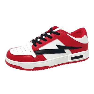 Men's Low Court Sneakers - Red/Black, Sizes 7-12