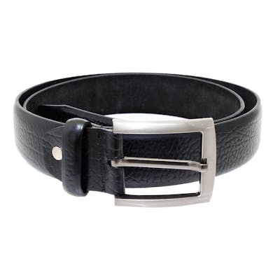 Genuine Pebbled Leather Belts - Black