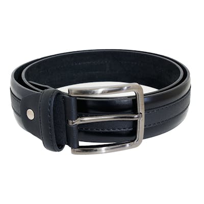 Genuine Leather Belts - Suede Detail, Black, 32"-46"