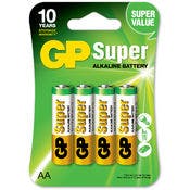 GP Super Alkaline AA Batteries - 4 Pack
