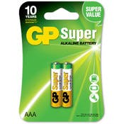 GP Super Alkaline AAA Batteries - 2 Pack
