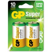 GP Super Alkaline D Batteries - 2 Pack