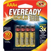 Eveready Gold Alkaline AAA Batteries - 4 Pack
