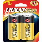 Eveready Gold Alkaline D Batteries - 2 Pack