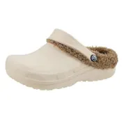 Women's Fleece Lined Clog - Size 6-10, Bone