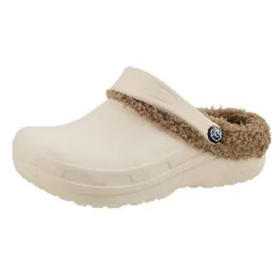 Women's Fleece Lined Clog - Size 6-10, Bone