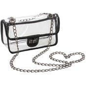 Women's Crossbody Handbags - Clear Plastic, 8" x 5" x 3.75"