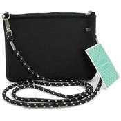 Cross Body Handbags - Black, Neoprene, 8.6" x 6.3"