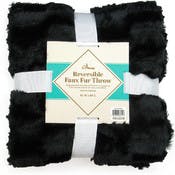 Micro-Mink Blankets - Black, 45" x 60", Faux Fur
