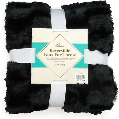 Micro-Mink Blankets - Black, 45" x 60", Faux Fur