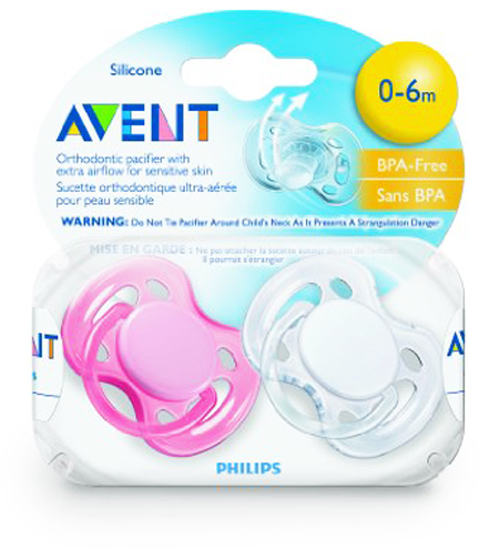 green Philips Avent 0-6 months Silicone Freeflow Soothers 2-Pack blue 
