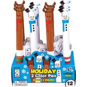 Holiday 2-Color Pens - Snowmen & Reindeer