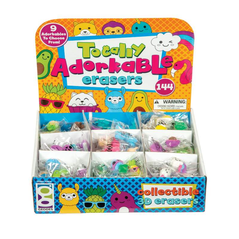 Wholesale Geddes Totally Adorkable Erasers 144 Count, Single