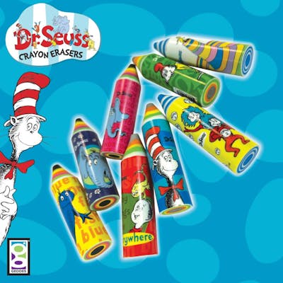 Dr. Seuss Crayon Erasers, 24/Bag