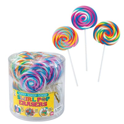 Scented Swirl Pop Erasers, 24 Pack